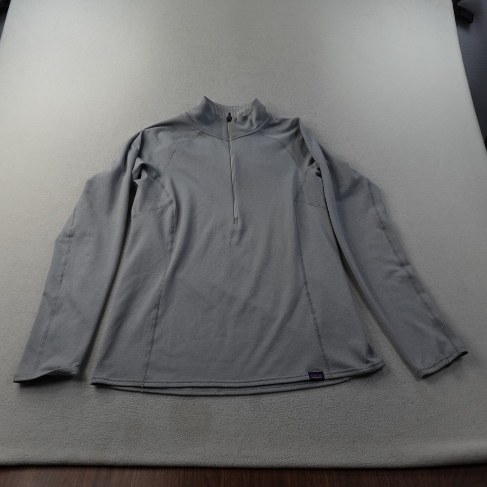 Patagonia Capilene Midweight Zip Neck Womens Medium Gray 44456 Polartec Base